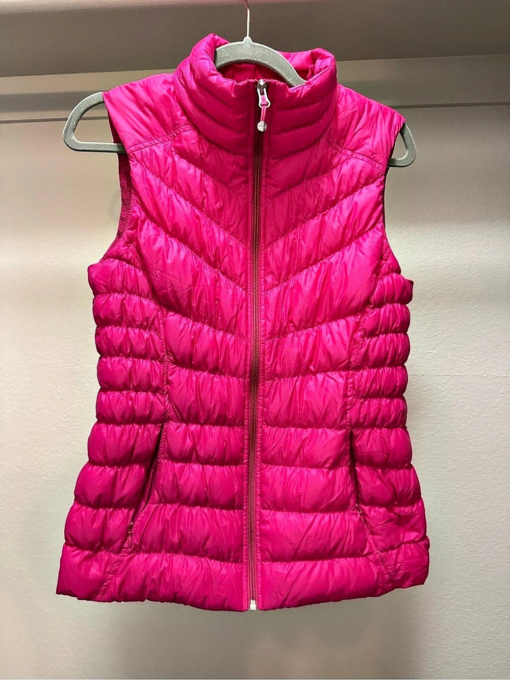 Athleta Downtown Puffer Vest Quilted Pink Size Medium
